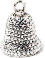 rhinestone crystal handcrafted motorcycle bell for women bikers - angel bling accessory for good luck & gremlin protection - includes luxury gift box & key ring, 1” x 1.5” logo