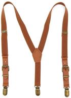 elegant y-back boys' suspenders: elastic tuxedo braces with brown leather and bronze clips - perfect for baby boys logo