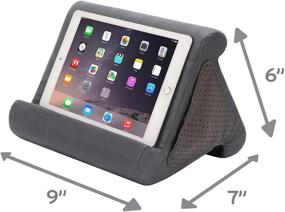 img 2 attached to 📱 Flippy iPad Tablet Stand: Multi-Angle Compact Lap Pillow for Home, Work & Travel - Three Viewing Angles for All iPads, Tablets & Books (Smokey, Single)
