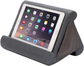 img 4 attached to 📱 Flippy iPad Tablet Stand: Multi-Angle Compact Lap Pillow for Home, Work & Travel - Three Viewing Angles for All iPads, Tablets & Books (Smokey, Single)