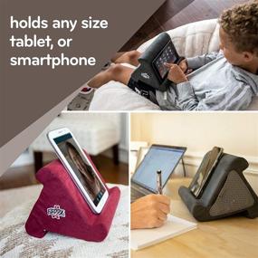 img 1 attached to 📱 Flippy iPad Tablet Stand: Multi-Angle Compact Lap Pillow for Home, Work & Travel - Three Viewing Angles for All iPads, Tablets & Books (Smokey, Single)