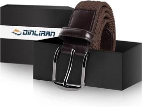 img 3 attached to DINLIAAN Stretch Elastic Gift Boxed Collection: Trendy Men's Accessories and Belts