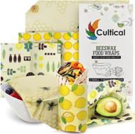 🌱 efficient and eco-friendly: cultical 6-pack beeswax wrap kit - reusable, biodegradable, washable, odorless, and sustainable covers for organic food preservation logo