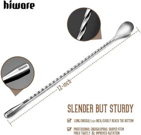 img 3 attached to 🥄 Premium Quality HIWARE LZS13B Stainless Steel Mixing Spoon: 12 Inches | Spiral Pattern | Ideal for Bar, Cocktails, and Shakers