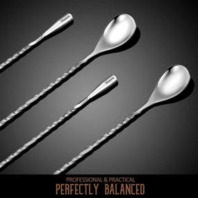 img 2 attached to 🥄 Premium Quality HIWARE LZS13B Stainless Steel Mixing Spoon: 12 Inches | Spiral Pattern | Ideal for Bar, Cocktails, and Shakers