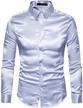 hengao sleeves shiny satin button men's clothing and shirts logo