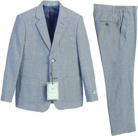 img 3 attached to Linen Jacket and Dress Pants Set for Boys' Clothing - Gioberti Suits & Sport Coats
