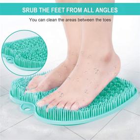 img 2 attached to 🛀 BESKAR Large Shower Foot Scrubber Mat with Non-Slip Suction Cups - Cleanses, Smoothes, Exfoliates & Massages Feet Effortlessly, Enhances Foot Circulation and Soothes Fatigued Feet - 28CM Size