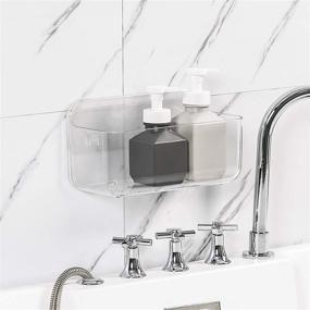 img 4 attached to 🚿 Ettori Shower Caddy: Wall Mounted Shower Organizer with Adhesive Mounting for Kitchen and Bathroom - Transparent Plastic