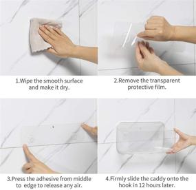 img 1 attached to 🚿 Ettori Shower Caddy: Wall Mounted Shower Organizer with Adhesive Mounting for Kitchen and Bathroom - Transparent Plastic