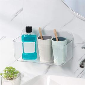 img 2 attached to 🚿 Ettori Shower Caddy: Wall Mounted Shower Organizer with Adhesive Mounting for Kitchen and Bathroom - Transparent Plastic