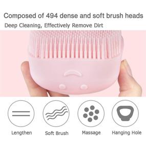 img 1 attached to 🛁 Silicone Exfoliating Bath & Shower Brush with Soap Dispenser - Includes 80ml Liquid Bath Shower Ball for Enhanced Blood Circulation and Deep Cleansing - Ideal for Women, Men, and Children (Pink)