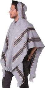 img 1 attached to 🧣 Gamboa - Hooded Alpaca Poncho for Men | Peruvian Alpaca Wool Pancho