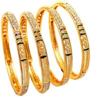 🔥 exquisite indian handmade gold plated meena work jewar bangles, 2.6 logo