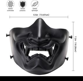 img 1 attached to Halloween Cosplay Motorcycle Evil Demon Knight Airsoft Mask - Fansport Tactical Prajna Hannya Oni Half Face Mask for Outdoor Game