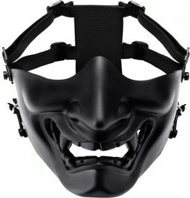 img 4 attached to Halloween Cosplay Motorcycle Evil Demon Knight Airsoft Mask - Fansport Tactical Prajna Hannya Oni Half Face Mask for Outdoor Game