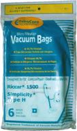 🧹 6 envirocare replacement riccar simplicity type h vacuum bags - designed for s13l, s14cl, s18, s24, s30, s36, s38, 1500 canister vacuum cleaners логотип