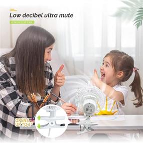 img 2 attached to 🌬️ EVELYN 6-Inch Clip Fan - Dual Quiet Speeds, Strong Grip Clamp, 360-Degree Adjustable Tilt - Ideal for Home, Office, Dorms - White (2PCS)