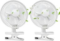 🌬️ evelyn 6-inch clip fan - dual quiet speeds, strong grip clamp, 360-degree adjustable tilt - ideal for home, office, dorms - white (2pcs) logo