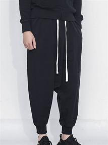 img 3 attached to 👖 Panegy Men's Hip-hop Pants: The Ultimate Collection of Casual Jogging Harem Pants with Drop Crotch - Loose, Baggy & Timeless Black Trend