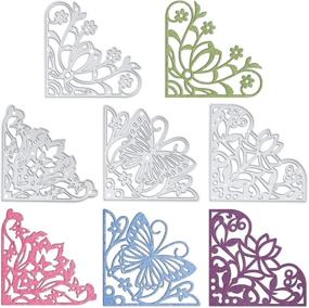 img 4 attached to 🔲 GLOBELAND 4-Piece Metal Corner Lace Cutting Dies for DIY Scrapbooking Album Decoration, Christmas Thanksgiving Wedding Invitation Paper Card Stencils, Matte Platinum