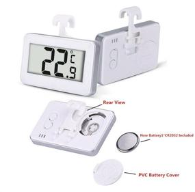 img 1 attached to 🌡️ 2 Pack Refrigerator Thermometer - Wireless Digital Fridge Freezer Room Temperature Monitor (-20 to 60 Degree) with Large LCD Display, Min/Max Record, Magnetic Hook for Indoor Outdoor - From -4 to 140 F