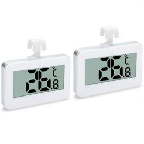 img 4 attached to 🌡️ 2 Pack Refrigerator Thermometer - Wireless Digital Fridge Freezer Room Temperature Monitor (-20 to 60 Degree) with Large LCD Display, Min/Max Record, Magnetic Hook for Indoor Outdoor - From -4 to 140 F