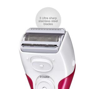 img 2 attached to 💁 Panasonic Women's Electric Shaver ES2207P - 3 Blade Cordless Razor with Pop-Up Trimmer, Close Curves, Wet Dry Operation, Independent Floating Heads