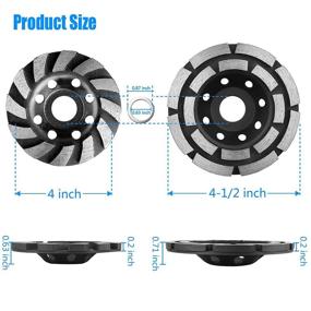 img 3 attached to 🔹 [2021 Enhanced] 2-Pack Diamond Cup Grinding Wheel, Including 4-1/2 Inch Double Row Grinding Wheel, 4 Inch 12 Segs Heavy Duty Angle Grinder Wheels Sets for Polishing with Angle Grinder