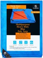 π¦οΈ integlobe tarps - heavy duty waterproof poly tarp cover (10'x8'), multipurpose & lightweight - ideal for camping, pool cover, tent, outdoor - blue/orange, 10 mil thickness logo