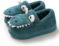 🦖 benhero cartoon dinosaur toddler kids boys girls slippers - winter warm indoor bedroom shoes logo