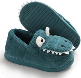 img 2 attached to 🦖 BENHERO Cartoon Dinosaur Toddler Kids Boys Girls Slippers - Winter Warm Indoor Bedroom Shoes