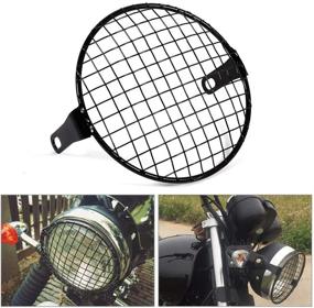 img 2 attached to 🏍️ Universal Vintage Classic 6.3" Motorcycle Side Mount Headlight Grill Cover: Retro Cafe Racer Protector with Mental Wire Mesh - 16cm