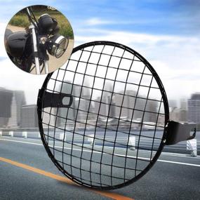img 4 attached to 🏍️ Universal Vintage Classic 6.3" Motorcycle Side Mount Headlight Grill Cover: Retro Cafe Racer Protector with Mental Wire Mesh - 16cm