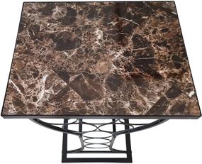 img 2 attached to Stylish and Functional Kings Brand Metal Wine Storage Organizer Table with Marble Finish Top