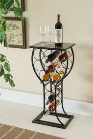 img 3 attached to Stylish and Functional Kings Brand Metal Wine Storage Organizer Table with Marble Finish Top
