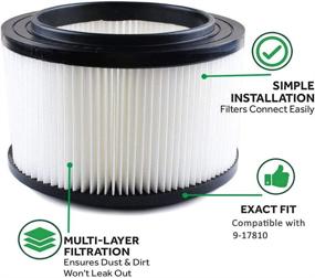 img 2 attached to Wadoy 17810 Filter for Craftsman, Compatible with Craftsman 4 Gallon Wet Dry Vacuum, Replacement Filter 9-17810