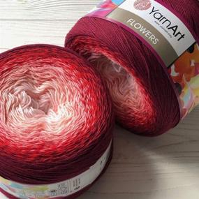 img 1 attached to 🌈 YarnArt Flowers Yarn - Multicolor Rainbow Crochet Yarn, 55% Cotton 45% Acrylic, 250gr 1094yds, Spring Summer 2 Sport Yarn (269)