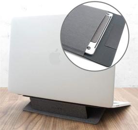 img 1 attached to 📦 SenseAGE Crisscross Foldable Laptop Stand: Invisible, Lightweight, and Anti-Slide - Perfect for MacBook Air, MacBook Pro, Tablets, and Laptops up to 15” in Grey