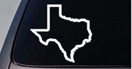 texas state sticker decal for car & truck: football & hog hunting theme, size 4.5" x 4.5", white logo