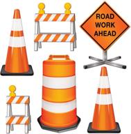 🚧 eye-catching beistle road crew construction cutouts - set of 6 in striking orange, white, and black logo