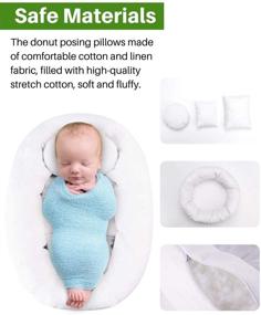 img 3 attached to 📸 Sunmig 4PC Newborn Baby Photography Wheat Donut Posing Pillow Basket Filler Baby Photo Prop in White