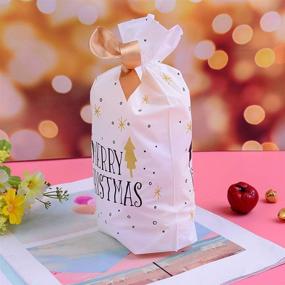 img 2 attached to 🎄 Festive Christmas Tree Candy Bags with Drawstring - 50 Pcs, Snowflake Treat Bag Cookie Chocolate Biscuits Gift Bags"