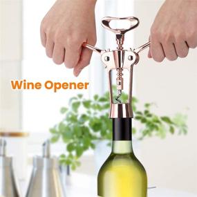 img 3 attached to 🍷 All-in-One Rose Gold Wing Corkscrew Wine Bottle Opener: Godmorn Beer Bottle Opener with Wine Pourer – Elegant Pink Stainless Steel Wine Accessories for Kitchen, Chateau, Restaurant, and Bars