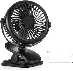 img 4 attached to Portable USB Desktop Fan with Rechargeable 2600mAh Battery, Quiet Table Fan With 3 🌬️ Speeds and 360° Rotation - Ideal Personal Fan for Baby Stroller, Table, and Outdoor Use