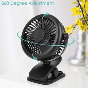 img 1 attached to Portable USB Desktop Fan with Rechargeable 2600mAh Battery, Quiet Table Fan With 3 🌬️ Speeds and 360° Rotation - Ideal Personal Fan for Baby Stroller, Table, and Outdoor Use