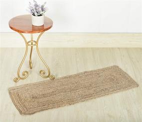 img 1 attached to 🏞️ Long-Lasting Hand-Woven Jute Table Runner Rug - 13 X 48 Inch - Madhu International - Ideal for Indoor & Covered Door Entrances