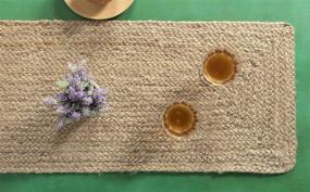 img 4 attached to 🏞️ Long-Lasting Hand-Woven Jute Table Runner Rug - 13 X 48 Inch - Madhu International - Ideal for Indoor & Covered Door Entrances