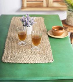 img 3 attached to 🏞️ Long-Lasting Hand-Woven Jute Table Runner Rug - 13 X 48 Inch - Madhu International - Ideal for Indoor & Covered Door Entrances