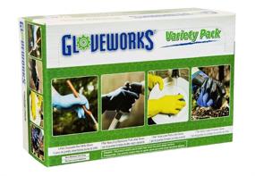 img 4 attached to 🧤 AMMEX Variety Pack Gloves - 5 Pairs of Blue Nitrile Disposable Gloves, 1 Pair of Heavy Duty Black Latex Flock Lined Gloves, 1 Pair of Yellow Latex Flock Lined Gloves, 1 Pair of Nitrile Coated Polyester Gloves, Size Large/XL, Pack of 8 Pairs